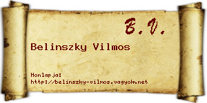 Belinszky Vilmos névjegykártya